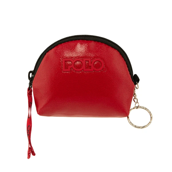 POLO 2026 MINI SEMI-CIRCULAR WALLET EMBOSSED RED