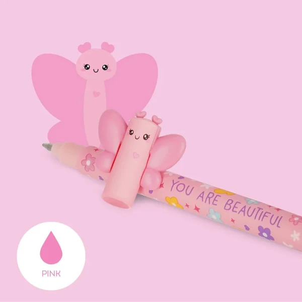 LEGAMI ERASABLE PEN PINK - BUTTERFLY