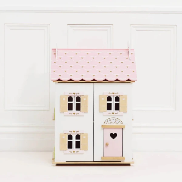 LE TOY VAN ΞΥΛΙΝΟ ΚΟΥΚΛΟΣΠΙΤΟ ROSE HEART ΡΟΖ-ΛΕΥΚΟ 44Χ35Χ63 εκ.
