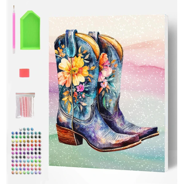 SPLAT PLANET DIAMOND PAINTING KIT ON FRAMED CANVAS 30X40 cm BOOTIFUL BLOOMS