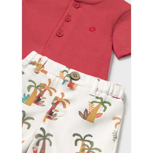 MAYORAL SET TROUSERS SHORT AND ORANGE POLO