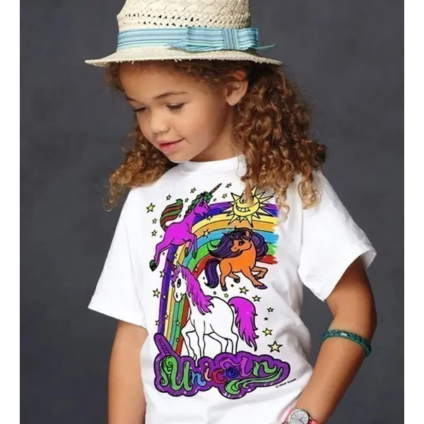 SPLAT PLANET WASHABLE COLOURING T-SHIRT UNICORN WITH MARKERS (3-4 YEARS)