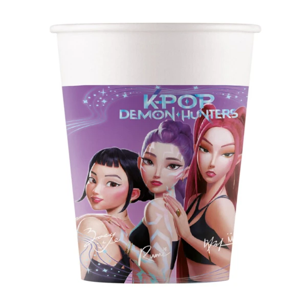 PAPER CUPS 200ml 8 pcs K-POP DEMON HUNTERS