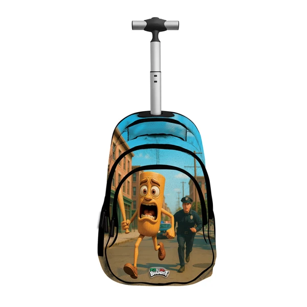 MULTI-COMPARTMENT TROLLEY BACKPACK TUNG TUNG SAHUR BRAINROT