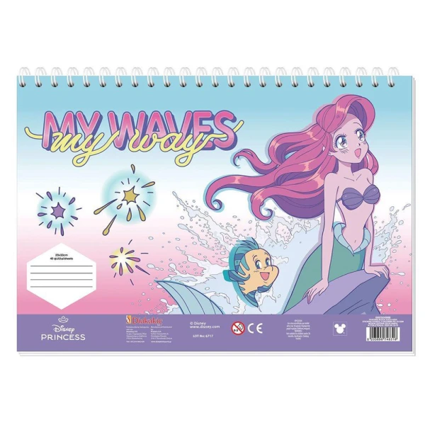 DRAWING PAD 23X33 cm 40 SHEETS PRINCESS  WITH STICKERS - 2 DESIGNS
