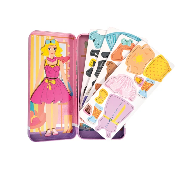 HAPPIHOBBI MAGNET TINS CITY HEROES - FASHION GIRL - MERMAID PRINCESS EDUCATIONAL PAPER MAGNETS - 3 DESIGNSMAGNETS FOR AGES 3+ - 2 DESIGNS