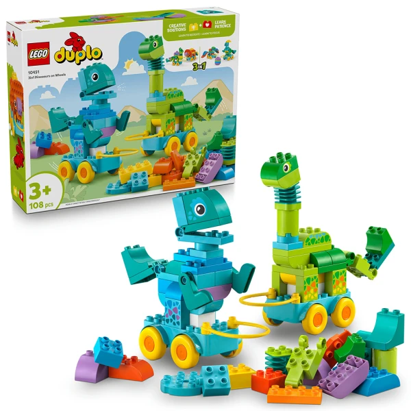 LEGO® DUPLO® TOWN 3ΣΕ1 ΔΕΙΝΟΣΑΥΡΟΙ ΣΕ ΤΡΟΧΟΥΣ
