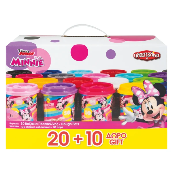 AS ΠΛΑΣΤΕΛΙΝΗ DISNEY MINNIE 20 ΒΑΖΑΚΙΑ + 10 ΔΩΡΟ ΜΕ ΚΑΠΑΚΙΑ ΚΑΛΟΥΠΑΚΙΑ (13 ΧΡΩΜΑΤΑ) 3KG
