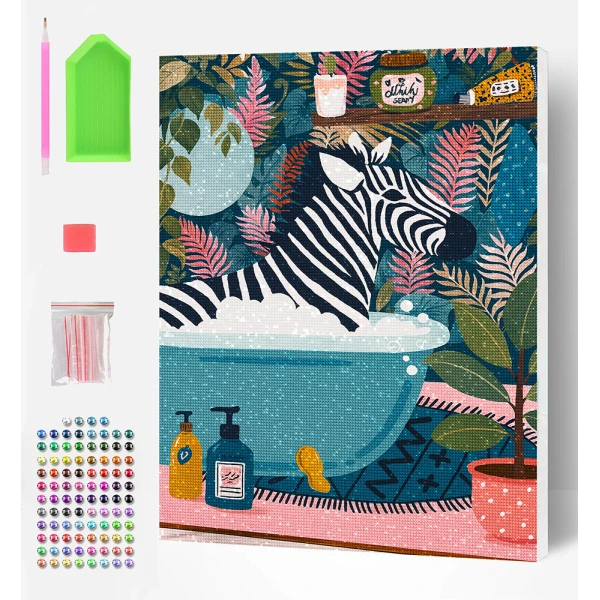 SPLAT PLANET DIAMOND PAINTING KIT ON FRAMED CANVAS 30X40 cm WILD WASH
