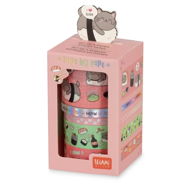 LEGAMI SET 5 PAPER  STICKY TAPES KITTY