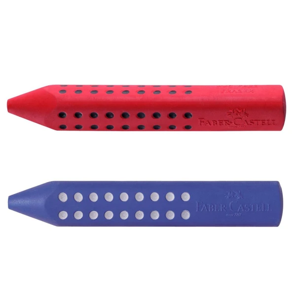 FABER-CASTELL TRIANGULAR ERASER GRIP RED & BLUE