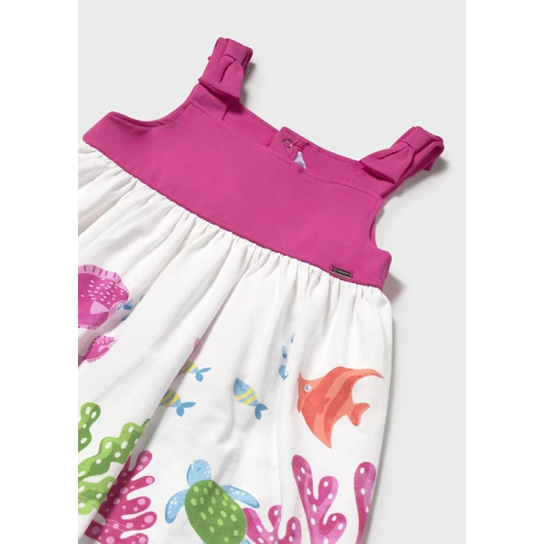 MAYORAL DRESS COTTON EDGING FUCHSIA 