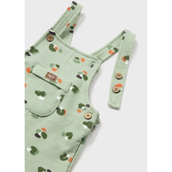 MAYORAL SET DUNGAREES HAT LIGHT GREEN