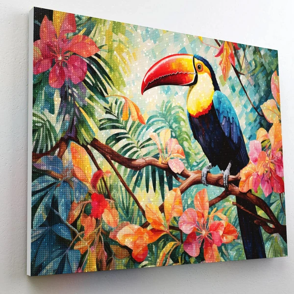 SPLAT PLANET DIAMOND PAINTING KIT ON FRAMED CANVAS 30X40 cm TOUCAN
