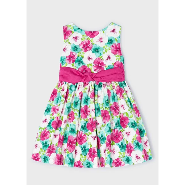 MAYORAL DRESS SATIN PRINTED FUCHSIA