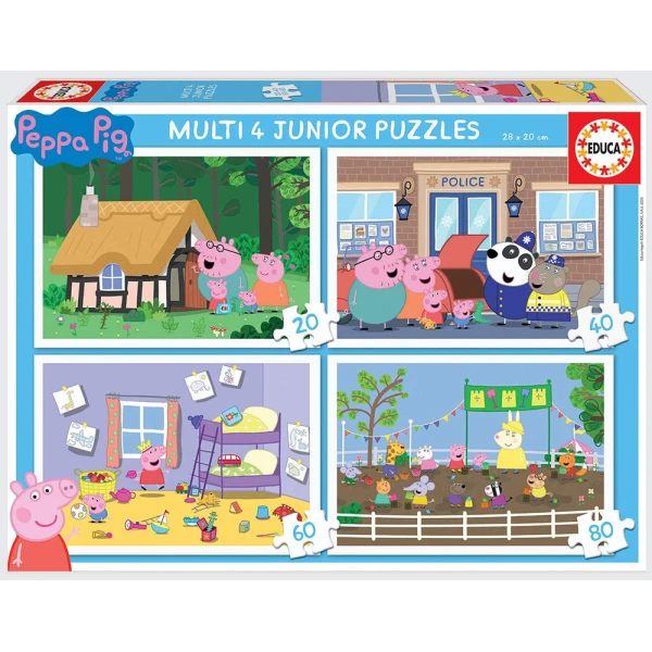 EDUCA MULTI 4 PUZZLES JUNIOR PEPPA PIG 20-40-60-80