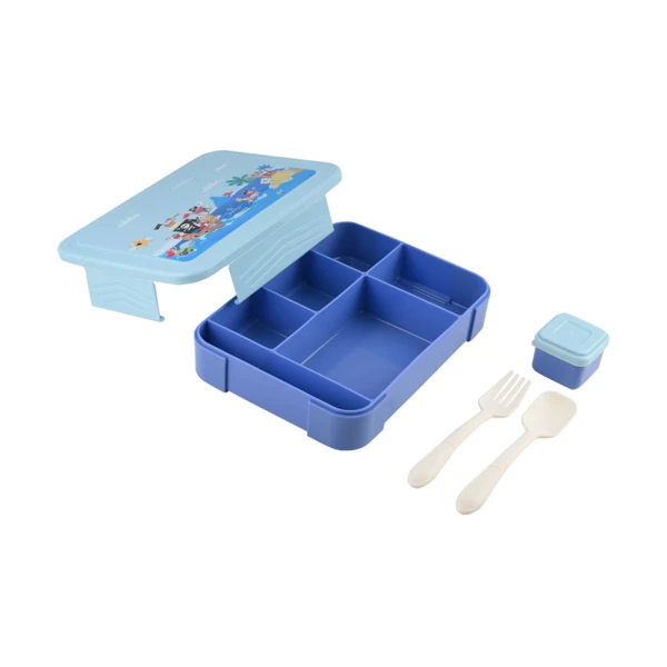 LUNCH BOX SAVE THE AEGEAN 1330ml 5 COMPARTMENTS WITH SPOON/FORK – TREASURE QUEST