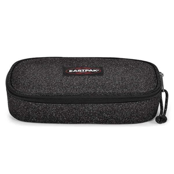 EASTPAK OVAL SINGLE PENCIL CASE SPARKLY BLACK
