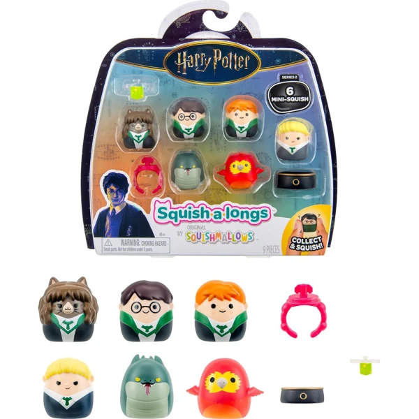 SQUISH-A-LONGS HARRY POTTER SET 6 pcs FIGURES & ACCESSORIES