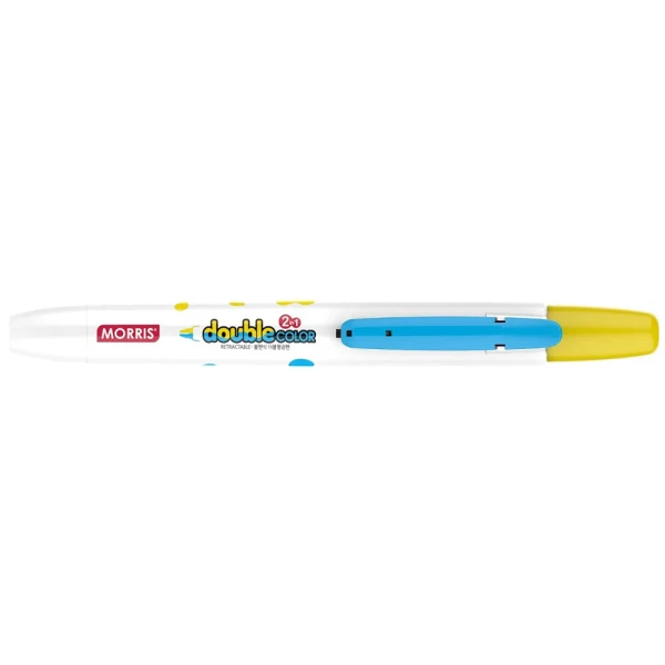 MORRIS JUST CLICK DOUBLE COLOR HIGHLIGHTER - YELLOW & BLUE