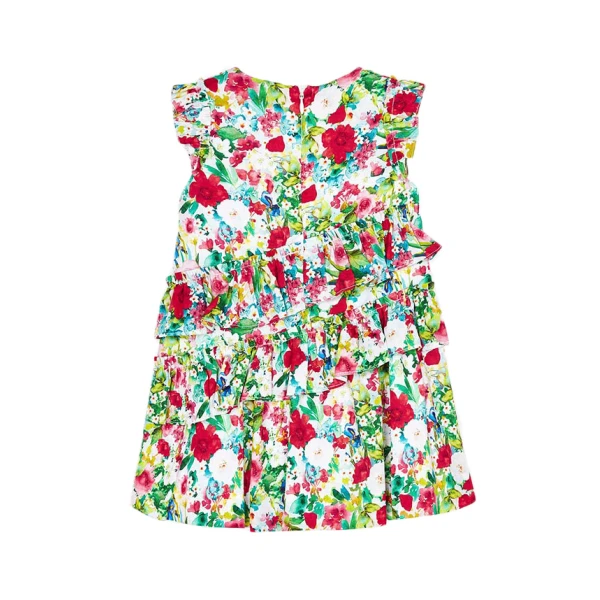 MAYORAL DRESS FRILLS FLOWERS GREEN