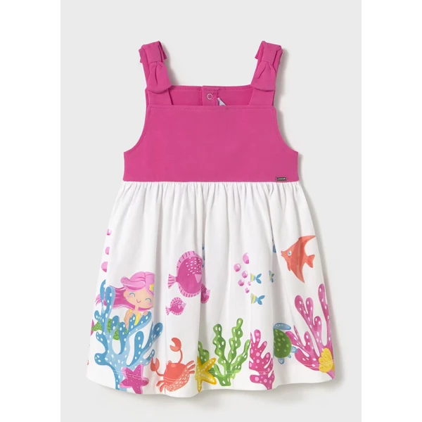 MAYORAL DRESS COTTON EDGING FUCHSIA 