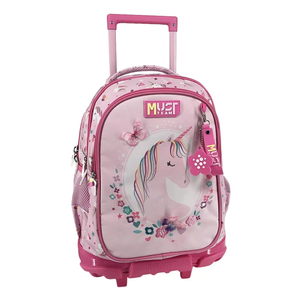 MUST TEAM SCHOOL TROLLEY BACKPACK 34x20x44 cm 3 CASES PINK UNICORN