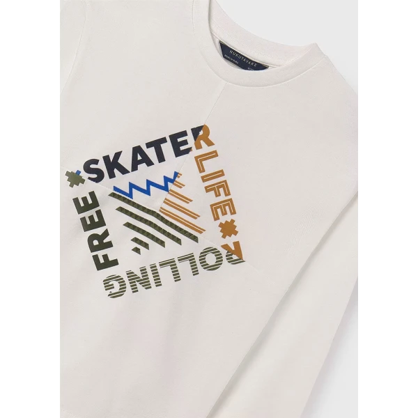 MAYORAL LONG SLEEVES BLOUSE SKATER LIFE CREAM