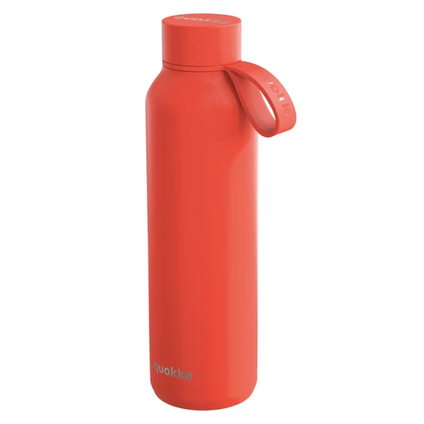 QUOKKA THERMAL STAINLESS STEEL BOTTLE SOLID 630ml WITH STRAP - ORANGE