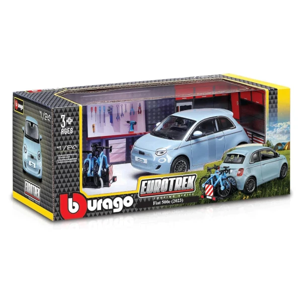 BBURAGO 1:24 FIAT 500E (2023) WITH BICYCLES