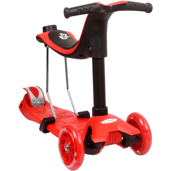 KIDS 3-WHEELS SCOOTER 3 IN 1 RED