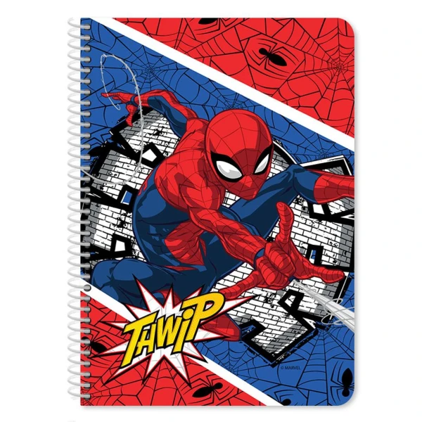 SPIRAL NOTEBOOK 17X25 2 THEMES 60 SHEETS SPIDERMAN - 2 DESIGNS