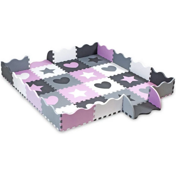 FLOOR PUZZLE 16 pcs. PINK-GREY