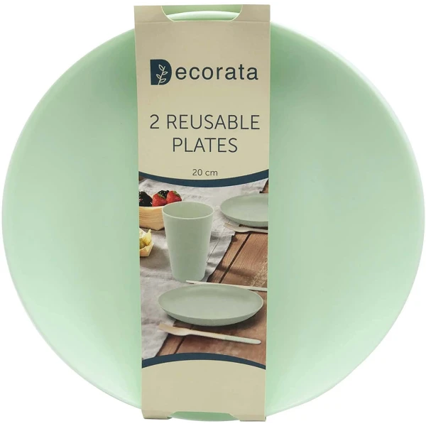REUSABLE PLATES 20 cm 2 pcs MINT PASTEL
