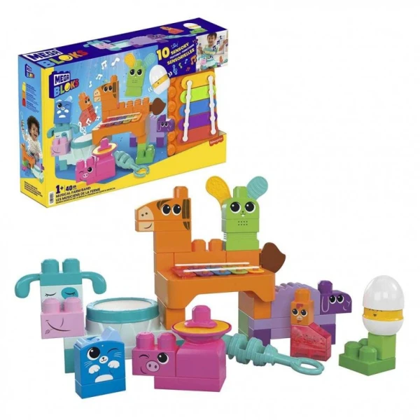 MEGA BLOKS SENSORY LINE - MUSICAL FARM BAND 40 pcs