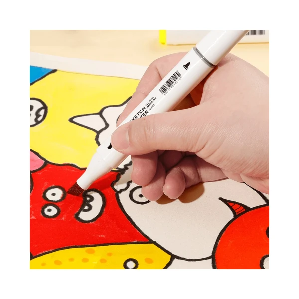 DELI DOUBLE-TIP DESIGN MARKERS IN PLASTIC CASE - 24 COLORS