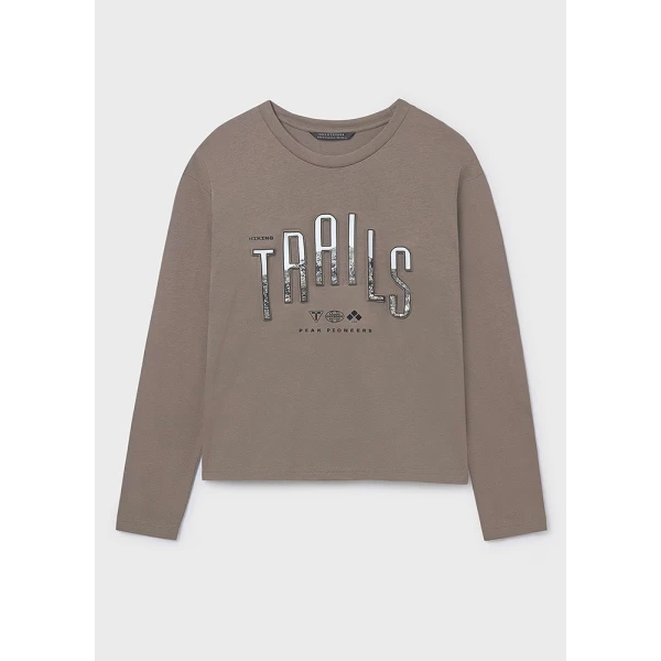 MAYORAL LONG-SLEEVE T-SHIRT TRAILS GREY-GREEN