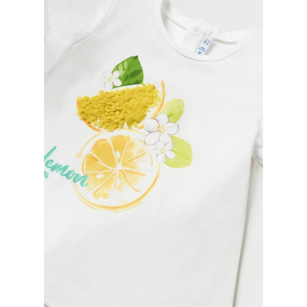 MAYORAL SHORT SLEEVE BLOUSE WHITE-YELLOW