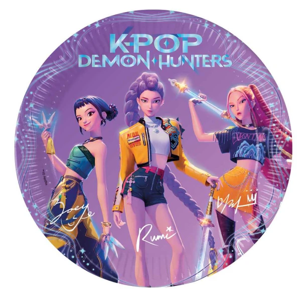 LARGE PAPER PLATES 23 cm 8 pcs K-POP DEMON HUNTERS