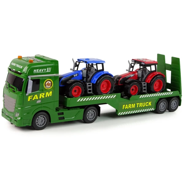 2 TRACTORS TRANSPORT TRUCK WITH SOUNDS AND LIGHTS