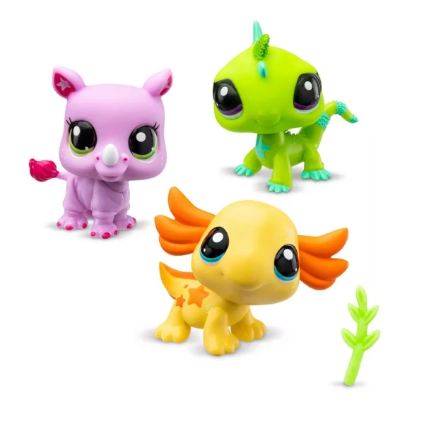 LITTLEST PETSHOP FIGURES 3 pcs. IN TUBE W1 - WILD VIBES