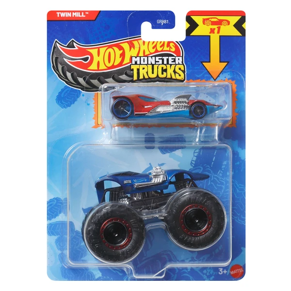 HOT WHEELS MONSTER TRUCKS ΟΧΗΜΑ ΜΕ ΑΥΤΟΚΙΝΗΤΑΚΙ - TWIN MILL
