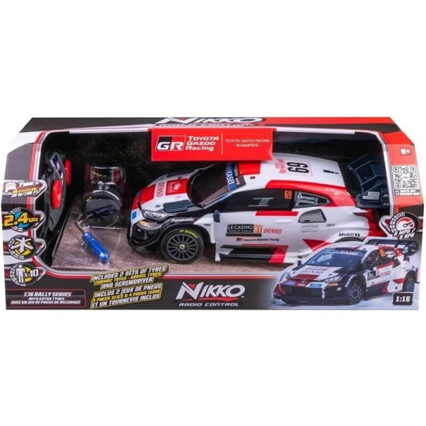 NIKKO ΤΗΛΕΚΑΤΕΥΘΥΝΟΜΕΝΟ ΑΥΤΟΚΙΝΗΤΟ RC 1:16 WRC TOYOTA GAZOO ΜΕ EXTRA ΛΑΣΤΙΧΑ
