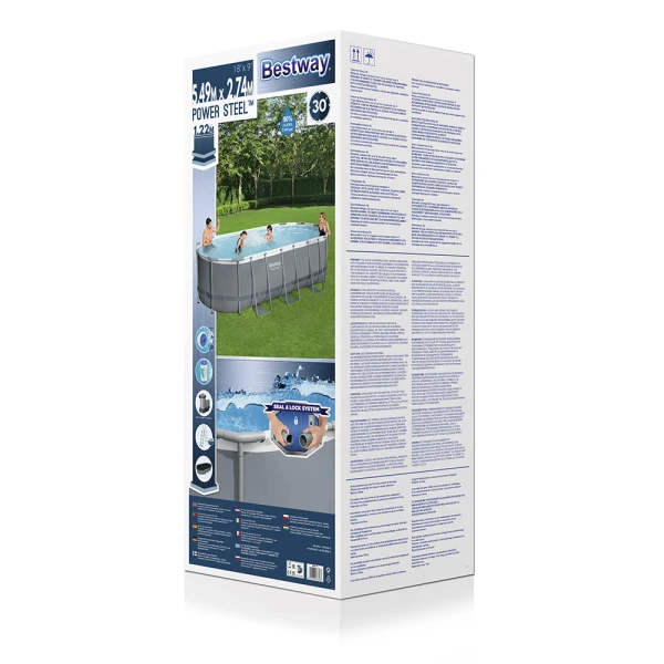 BESTWAY OVAL FAMILY POOL 549X274X122 cm SET POWER STEEL