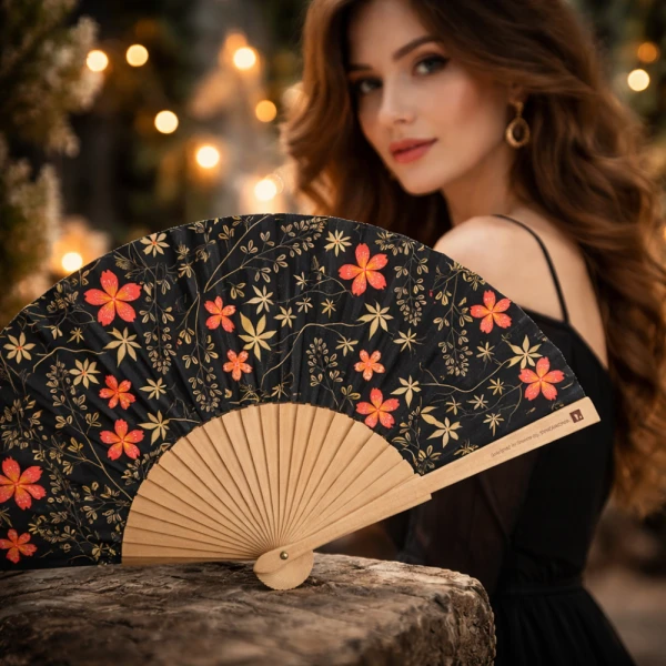 ΒΕΝΤΑΛΙΑ ΞΥΛΙΝΗ 23εκ. - BLACK FLORAL