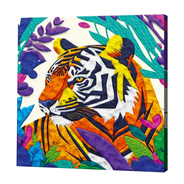 SPLAT PLANET MESS-FREE PAINT KIT WITH CLAY TIGER CANVAS MOUNTED