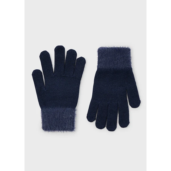 MAYORAL GLOVES KNITTED FUR NAVY BLUE