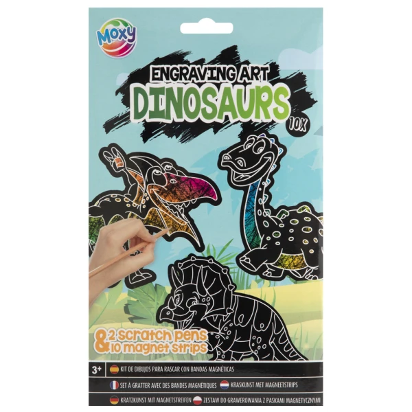 SCRATCH MAGNETS 10 PIECES - 2 DESIGNS FAIRY-DINOSAUR