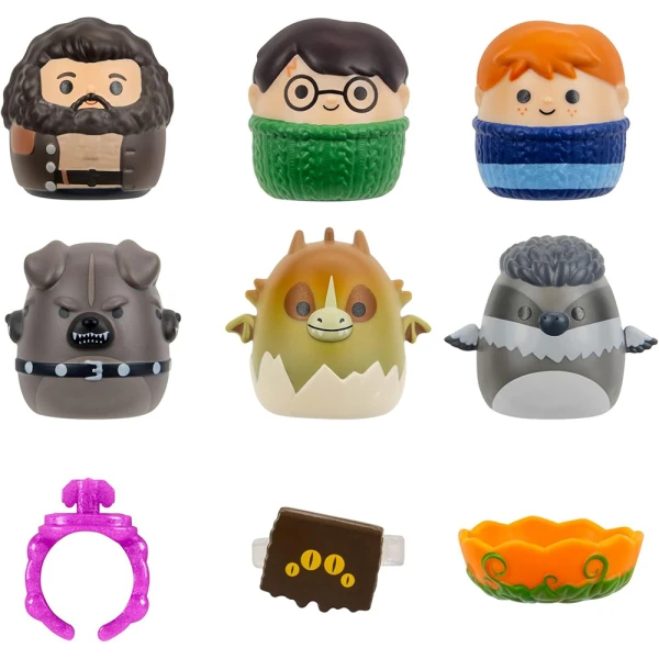 SQUISH-A-LONGS HARRY POTTER SET 6 pcs FIGURES & ACCESSORIES