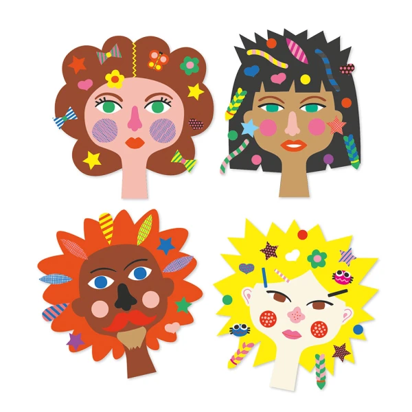 DJECO PAPER CUTTER WITH STICKERS - HAIRDRESSER